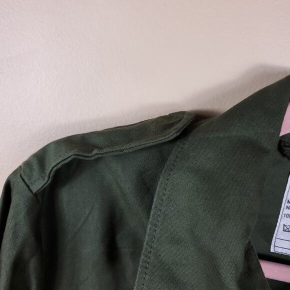 Vintage KL Military Snap Button Front Cotton Jacket Dutch Patch Size L - Picture 8 of 11